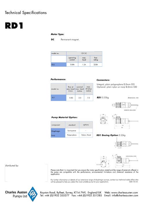 다이아프램-액체펌프 RD1