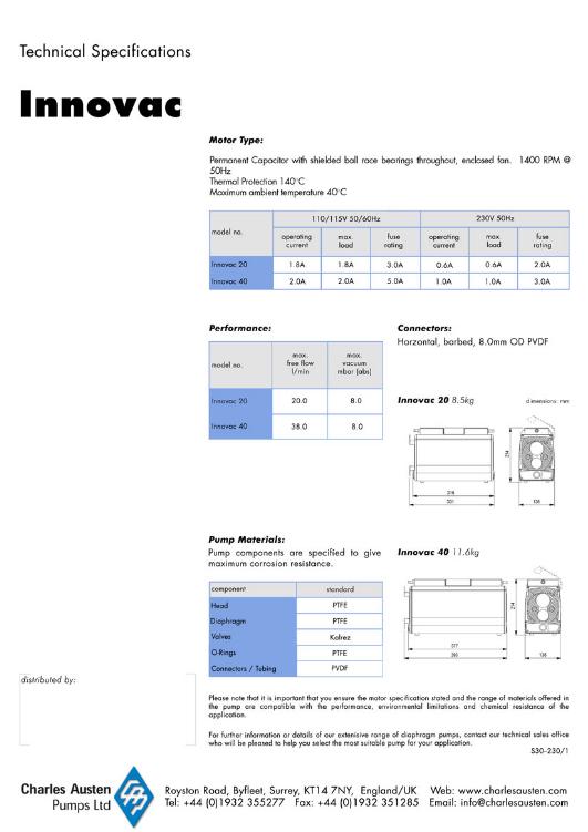 실험실용펌프-INNOVAC(이노박)