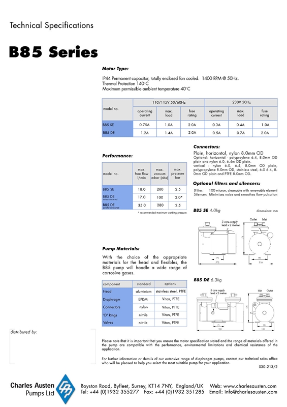 다이아프램-에어,가스용 B85