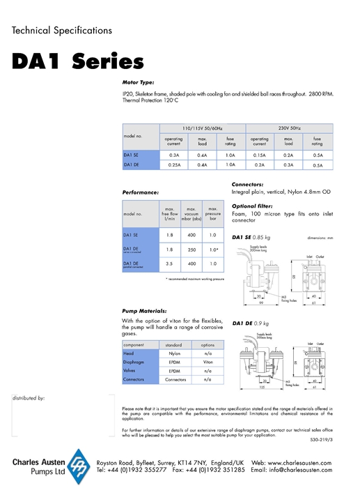 다이아프램-에어,가스용 DA1