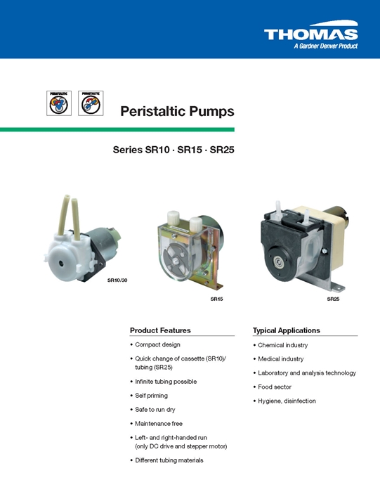 Peristaltic 펌프(SR 시리즈) Peristaltic Pumps