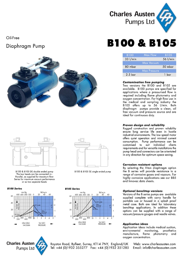 다이아프램-에어,가스용 B100, B105