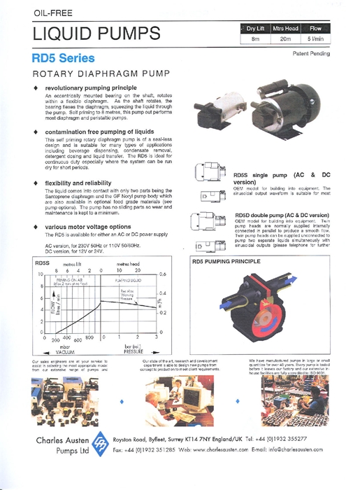 다이아프램- 액체펌프 RD5