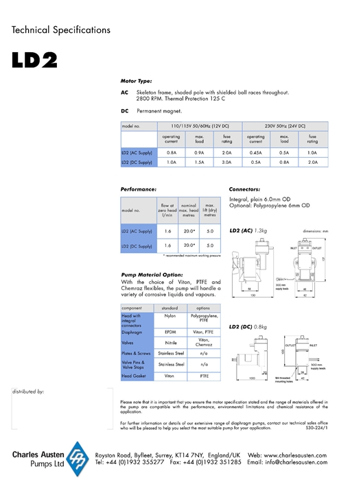 다이아프램-액체펌프 LD2