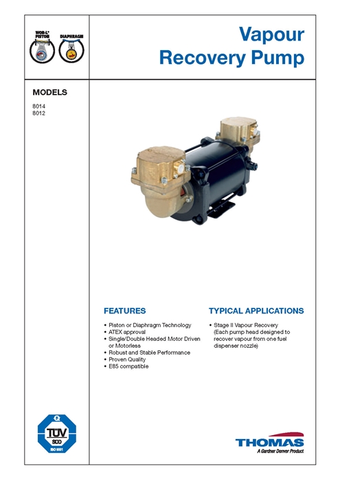 Vapour recovery 펌프 Vapour Recovery Pump 8014,8012